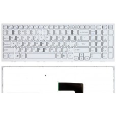 Клавиатура для ноутбука SONY VPC-EH series RU белая клавиатура и белая рамка
