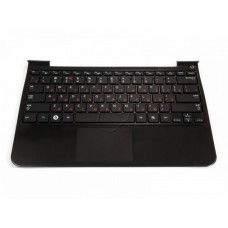 Клавиатура для ноутбука Samsung 900X1B series RU черная, с топ-кейсом(верхняя панель, тач-пад)