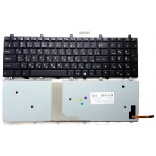 Клавиатура для ноутбука DNS P150EM RU, черная, с подсветкой