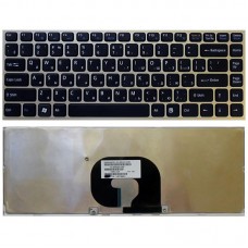 Клавиатура для ноутбука SONY VPC-Y series RU, черная, серебристая рамка