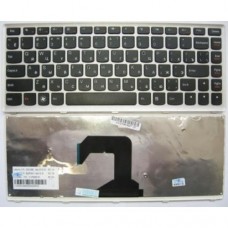 Клавиатура для ноутбука Lenovo U410 RU черные буквы серая рамка