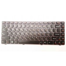Клавиатура для ноутбука Lenovo IdeaPad B480, B485, G480, G480A, G485, G485A, Z380, Z480, Z485 RU черная, с рамкой, буквы гербом