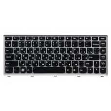 Клавиатура для ноутбука LENOVO U310  RU черные буквы, рамка серебристая