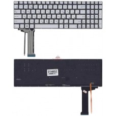 Клавиатура для ноутбука Asus G771, N551 RU, серая, без рамки, с подсветкой